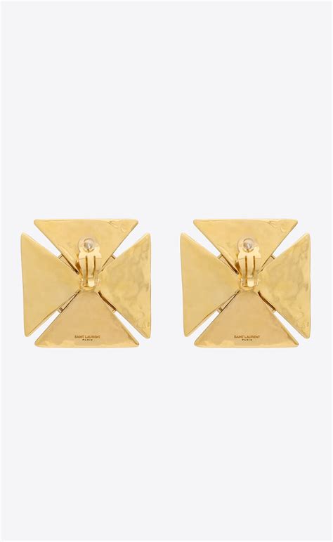 st laurent square earrings